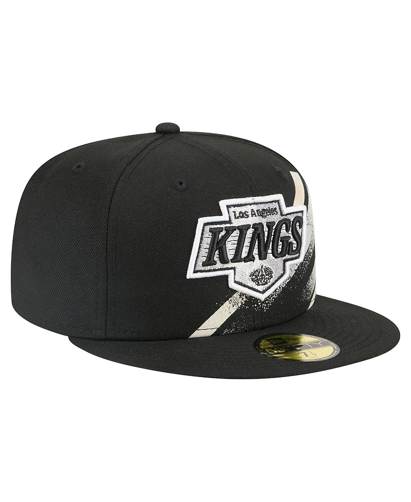 New Era Men's Black Los Angeles Kings Faded Lines 59FIFTY Fitted Hat