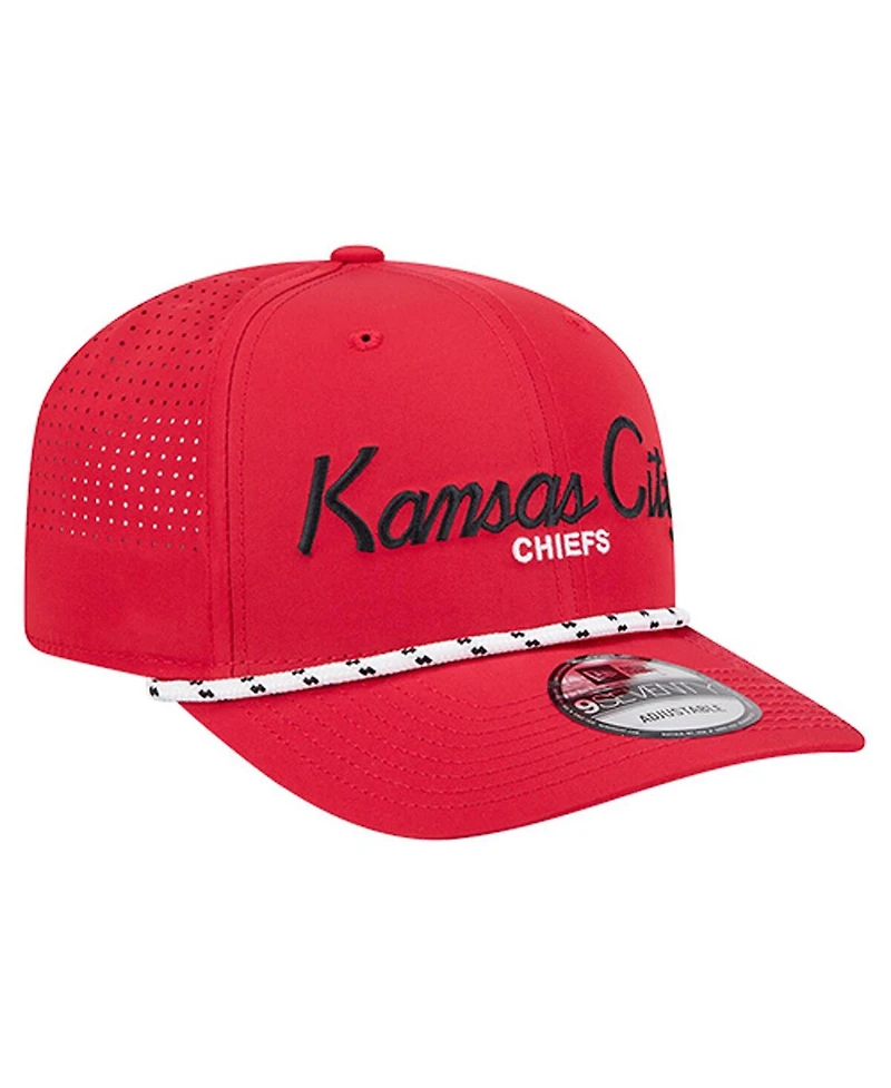 New Era Men's Red Kansas City Chiefs Script 9SEVENTY Adjustable Hat