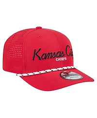 New Era Men's Red Kansas City Chiefs Script 9SEVENTY Adjustable Hat