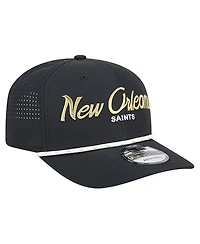 New Era Men's Black New Orleans Saints Script 9SEVENTY Adjustable Hat
