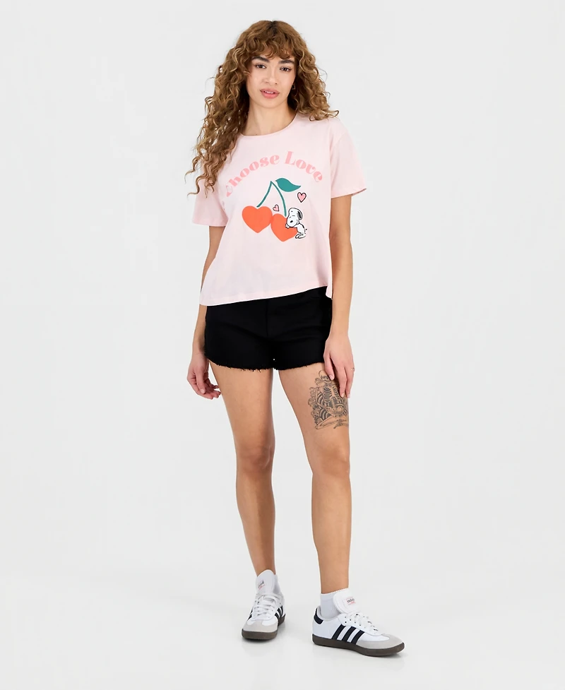 Grayson Thread, The Label Juniors' Snoopy Cherry Crewneck Tee