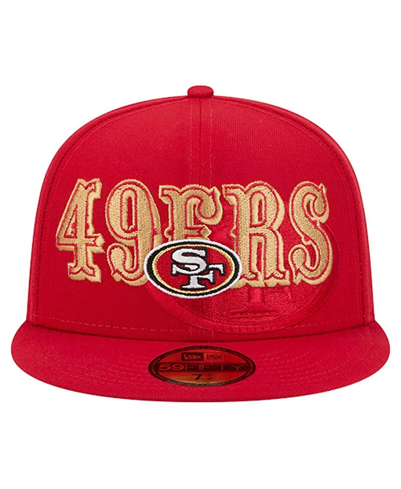 New Era Men's Scarlet San Francisco 49ers Overlap Wordmark 59FIFTY Fitted Hat