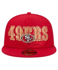 New Era Men's Scarlet San Francisco 49ers Overlap Wordmark 59FIFTY Fitted Hat