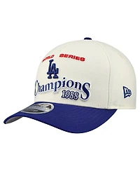 New Era Men's Cream/Royal Los Angeles Dodgers World Series 9FORTY M-Crown A-Frame Adjustable Hat