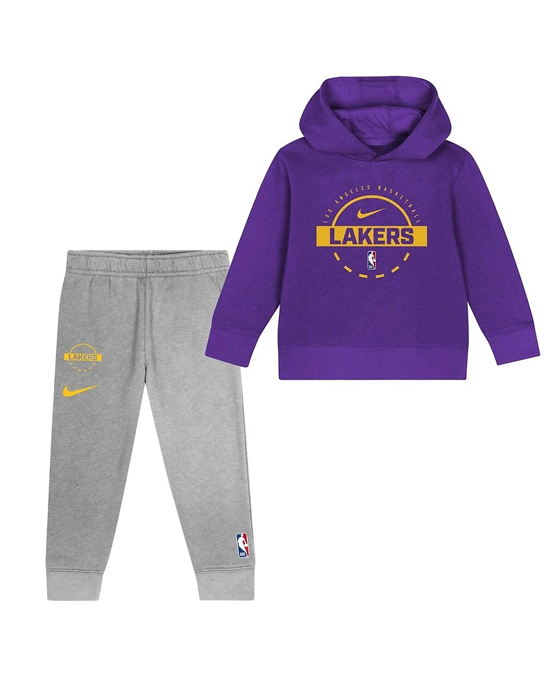 Nike Toddler 2-Piece Purple Los Angeles Lakers Team Logo Club Fleece Hoodie and Sweatpants Set