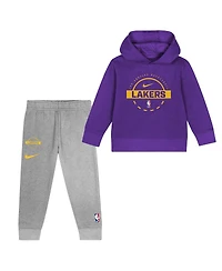 Nike Toddler 2-Piece Purple Los Angeles Lakers Team Logo Club Fleece Hoodie and Sweatpants Set