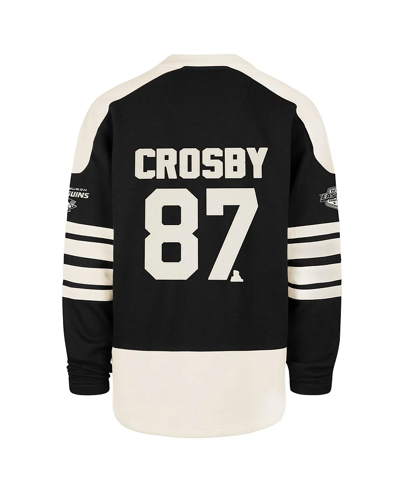 '47 Brand Men's Sidney Crosby Black Pittsburgh Penguins Player Name Number Sweep Check Eternal Lacer Sweatshirt