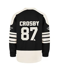 '47 Brand Men's Sidney Crosby Black Pittsburgh Penguins Player Name Number Sweep Check Eternal Lacer Sweatshirt