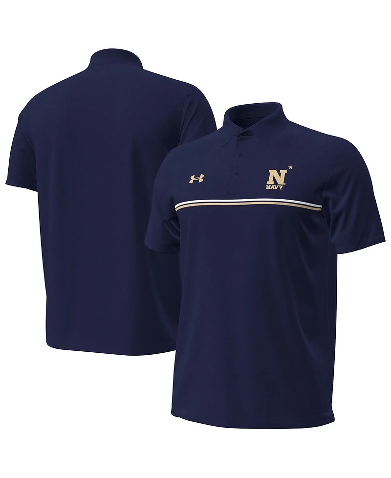 Under Armour Men's Navy Midshipmen Performance Drive Chest Stripe Polo Shirt
