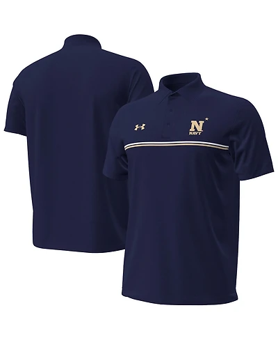 Under Armour Men's Navy Midshipmen Performance Drive Chest Stripe Polo Shirt
