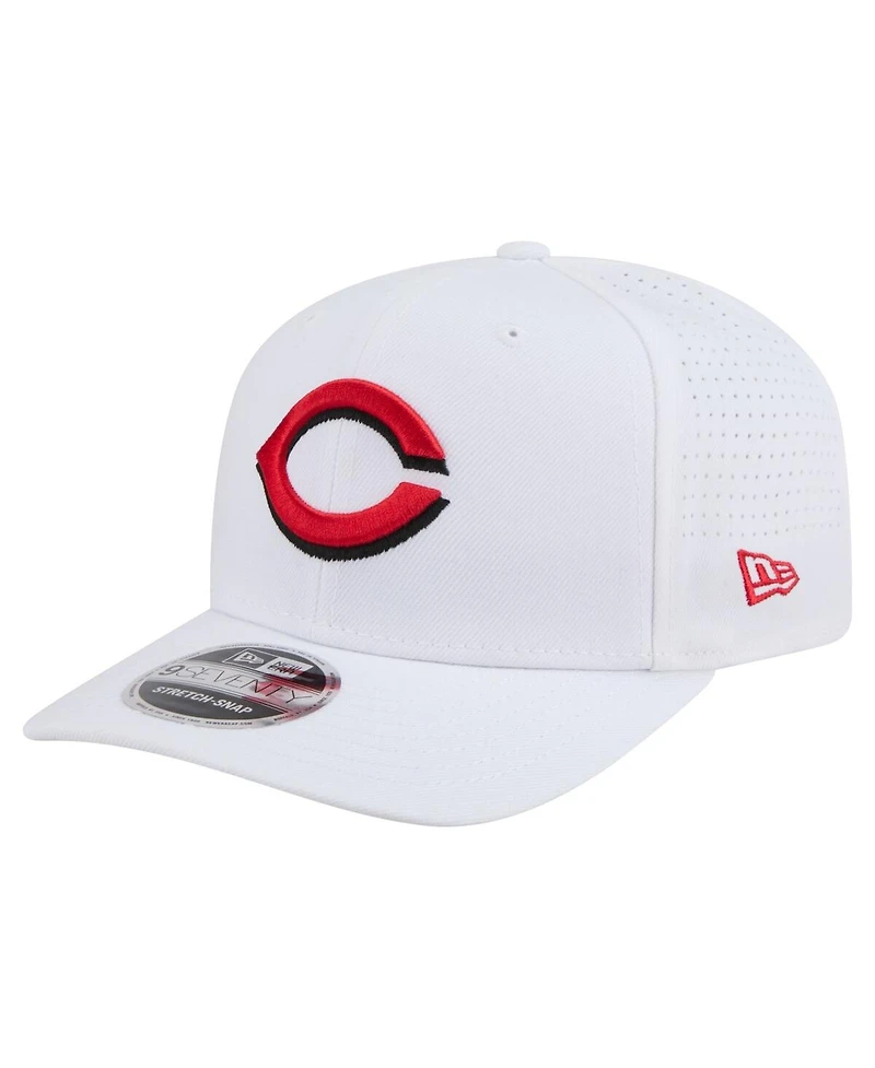 New Era Men's White Cincinnati Reds Coolera 9SEVENTY Adjustable Hat
