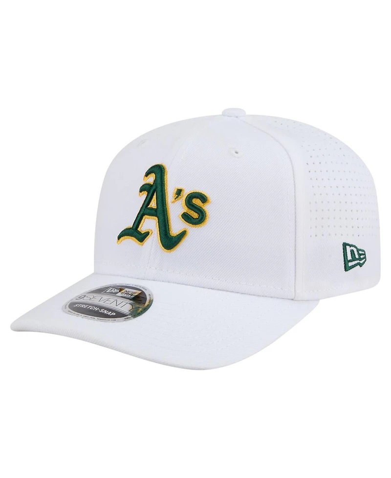 New Era Men's White Athletics Coolera 9SEVENTY Adjustable Hat