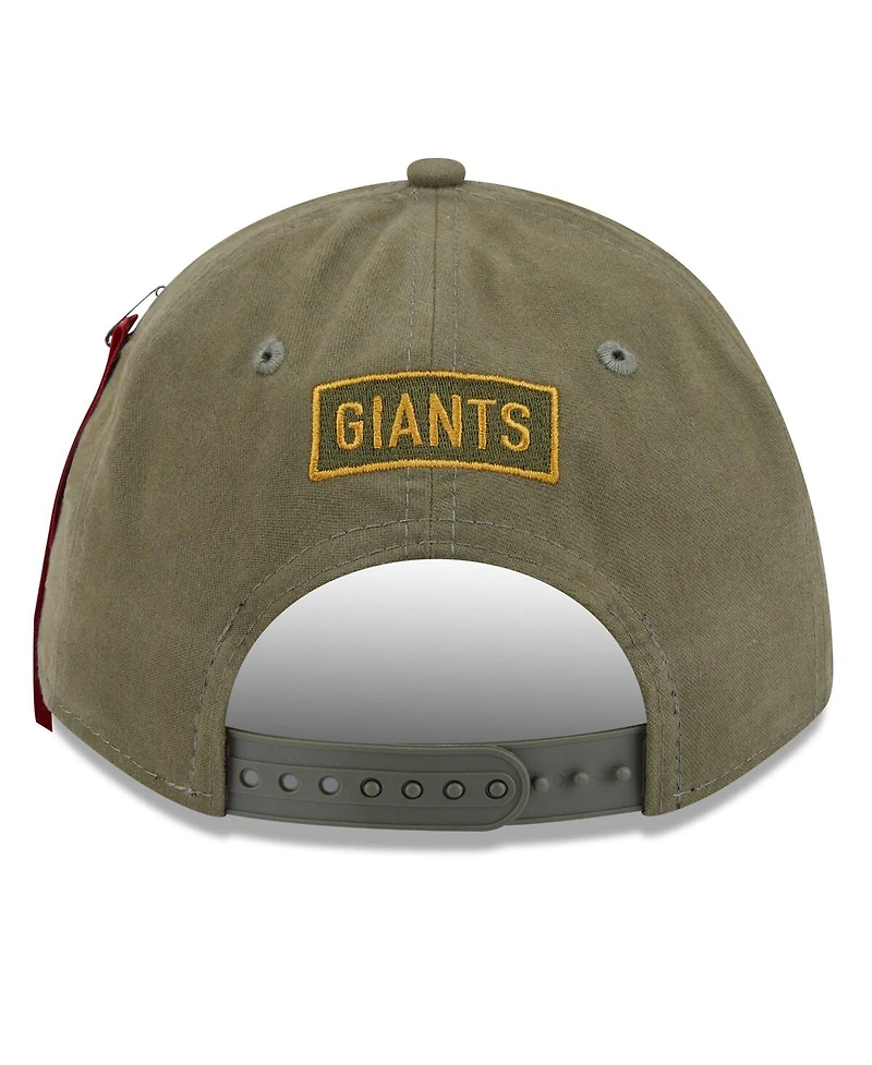 New Era x Alpha Industries Men's Olive New York Giants A-Frame 9FORTY Adjustable Hat