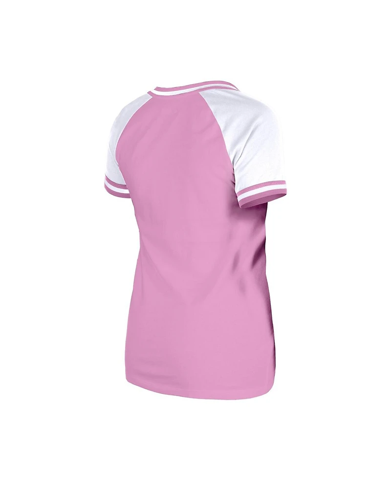 New Era Women's Pink Jacksonville Jaguars Mommy Me V-Neck T-Shirt