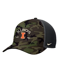 Nike Men's Camo Illinois Fighting Illini 2025 Military Appreciation Rise Adjustable Trucker Hat