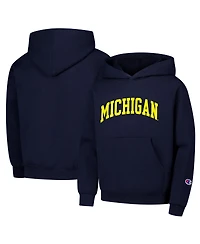 Champion Big Boys and Girls Navy Michigan Wolverines Basic Arch Hoodie