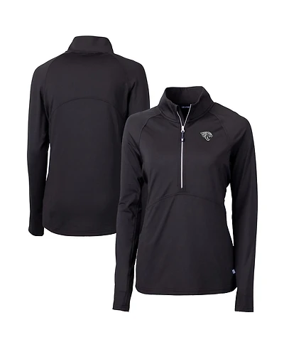 Cutter & Buck Women's Black Jacksonville Jaguars Adapt Eco Knit Stretch Half-Zip Pullover Sweatshirt