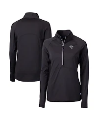 Cutter & Buck Women's Black Jacksonville Jaguars Adapt Eco Knit Stretch Half-Zip Pullover Sweatshirt