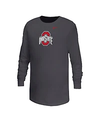 Nike Big Boys and Girls Anthracite Ohio State Buckeyes Legend Logo Dri-fit Long Sleeve T-Shirt