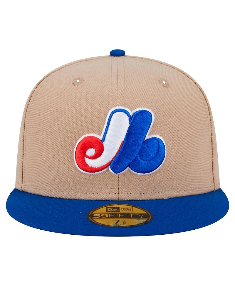 New Era Men's Khaki Montreal Expos 59FIFTY Fitted Hat
