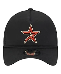 New Era Men's Black Houston Astros 9FORTY A-Frame Trucker Adjustable Hat