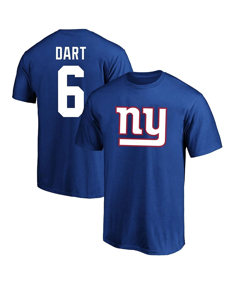 Fanatics Men's Jaxson Dart Royal New York Giants Big Tall Name Number T-Shirt