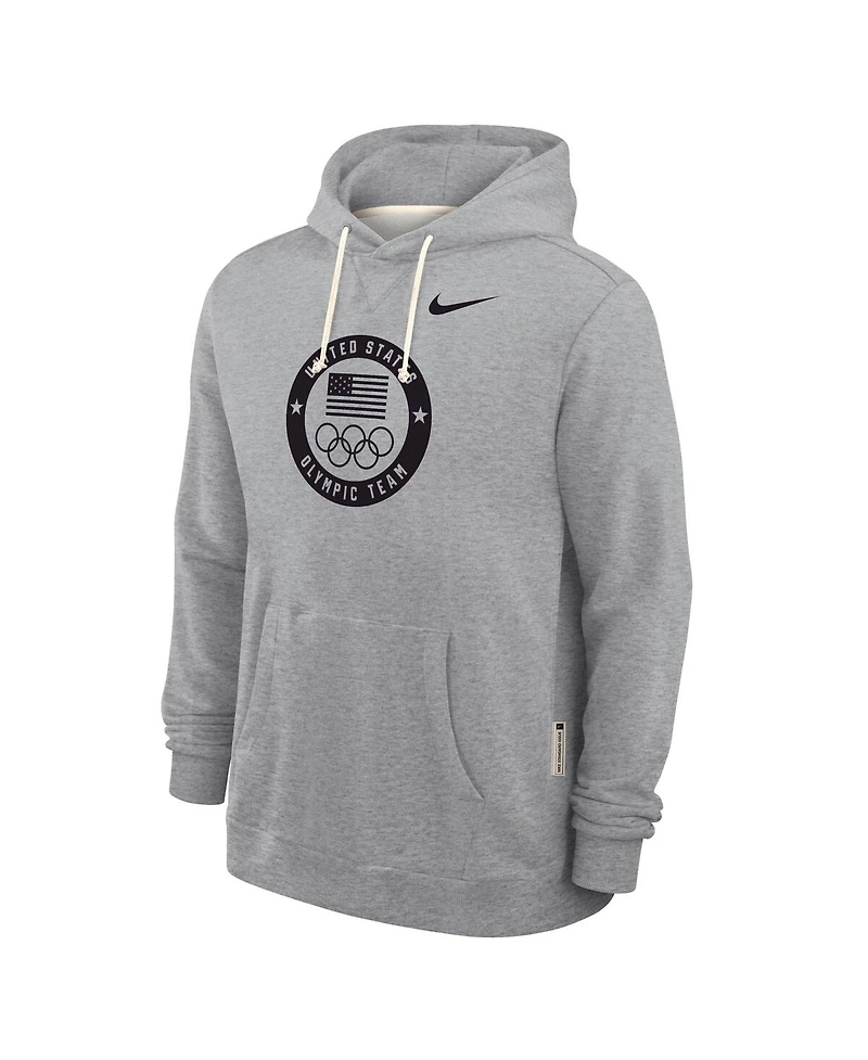 Nike Men's Heather Gray Team Usa Standard Issue Dri-fit Hoodie
