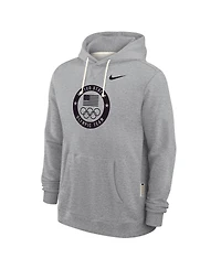 Nike Men's Heather Gray Team Usa Standard Issue Dri-fit Hoodie