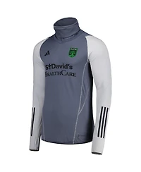 Adidas Men's Gray Austin Fc Warm Raglan Cold.rdy Sweatshirt