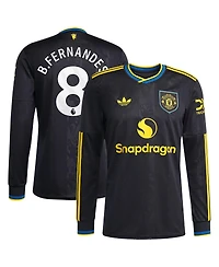 Adidas Men's Bruno Fernandes Black Manchester United 2025/26 Third Replica Long Sleeve Player Jersey