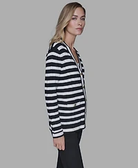 Karl Lagerfeld Paris Petite V-Neck Long-Sleeve Sweater