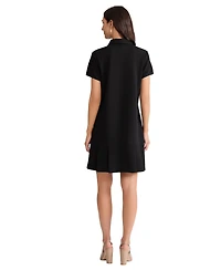 Jones New York Women's Karolina Pleated Collared Short Dress