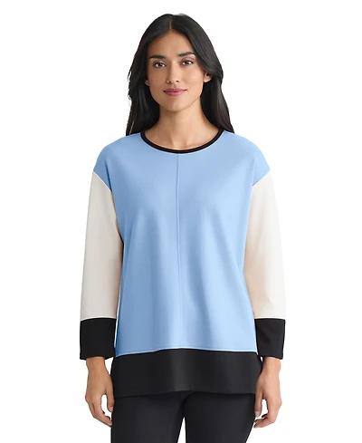 Jones New York Women's Long Sleeve Colorblock Top