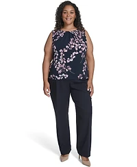 Calvin Klein Plus Printed Sleeveless Scoop Neck Top