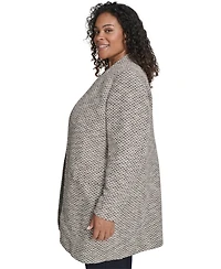 Calvin Klein Plus Collarless Shoulder Padded Jacket