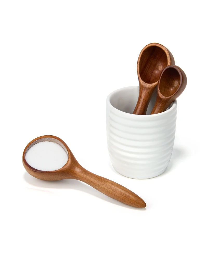 Nambe Breaking Bread Measuring Spoons with Canister