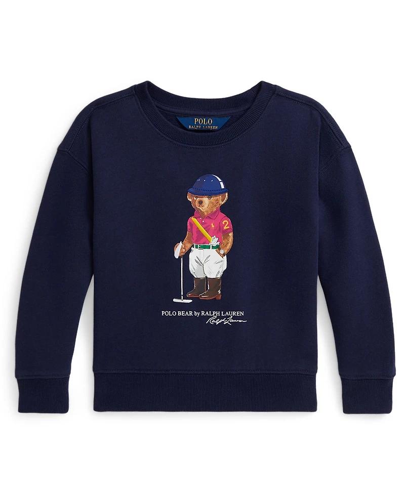 Polo Ralph Lauren Girls 2T-6X Bear Printed Boxy Sweatshirt