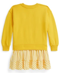 Polo Ralph Lauren Girls 2T-6X Striped Skirt Loop Back Fleece Dress