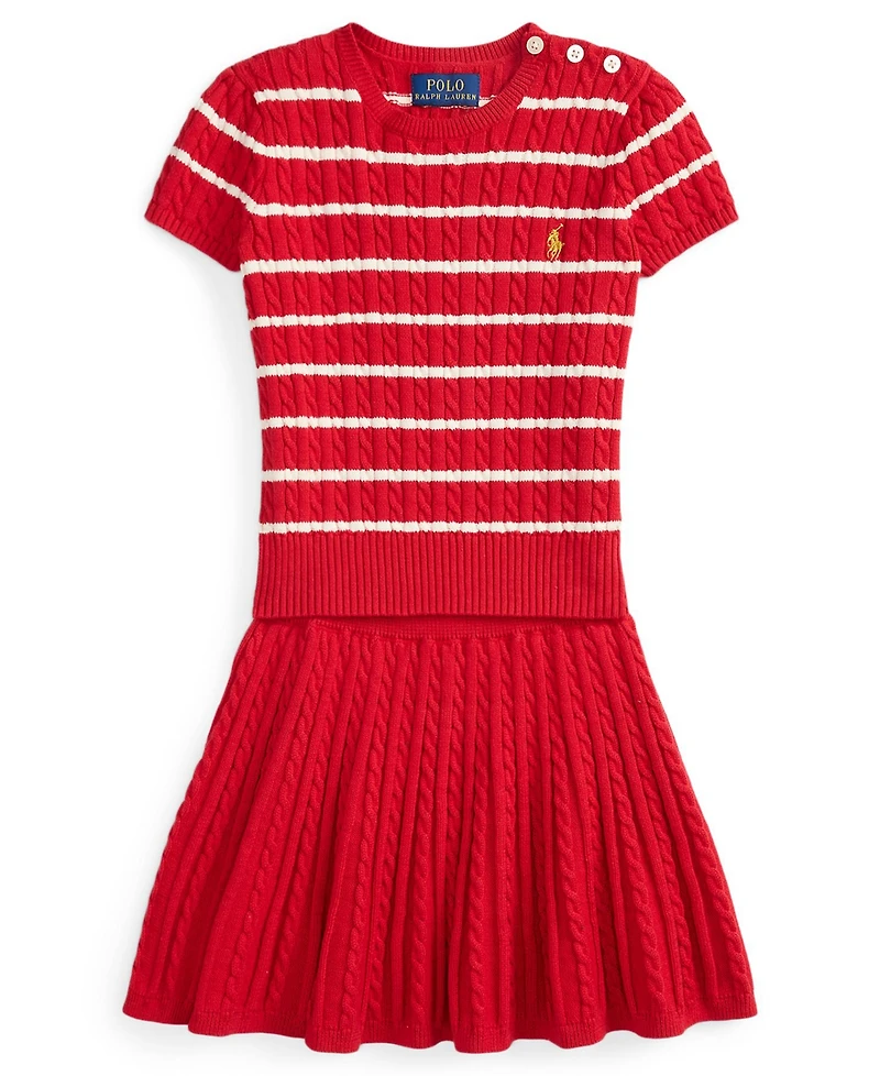 Polo Ralph Lauren Girls 2T-6X Lunar New Year Sweater and Skirt, 2-Piece Set