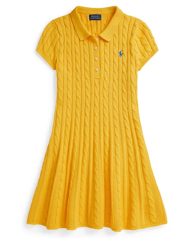 Polo Ralph Lauren Girls 7-16 Cable-Knit Short-Sleeve Sweater Dress