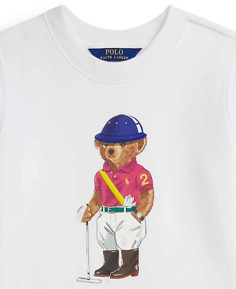 Polo Ralph Lauren Girls 7-16 Striped Skirt Fleece Long-Sleeve Dress