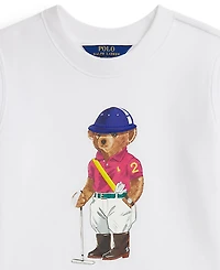 Polo Ralph Lauren Girls 7-16 Striped Skirt Fleece Long-Sleeve Dress