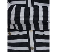 Karl Lagerfeld Paris Petite V-Neck Long-Sleeve Sweater