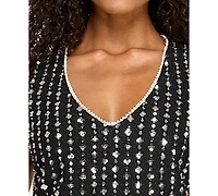 Seni & Cade Juniors' Sequin V-Neck Dress