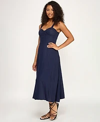 Seni & Cade Juniors' Sweetheart Neck Corset Midi Dress