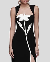 Avec Les Filles Women's Floral Applique Maxi Dress