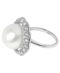 Macy's White South Sea Pearl (14mm) and Diamond (3/4 ct. t.w.) Ring in 14K White Gold