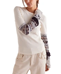 Free People Women's All In Cuff Long-Sleeve Cotton Top