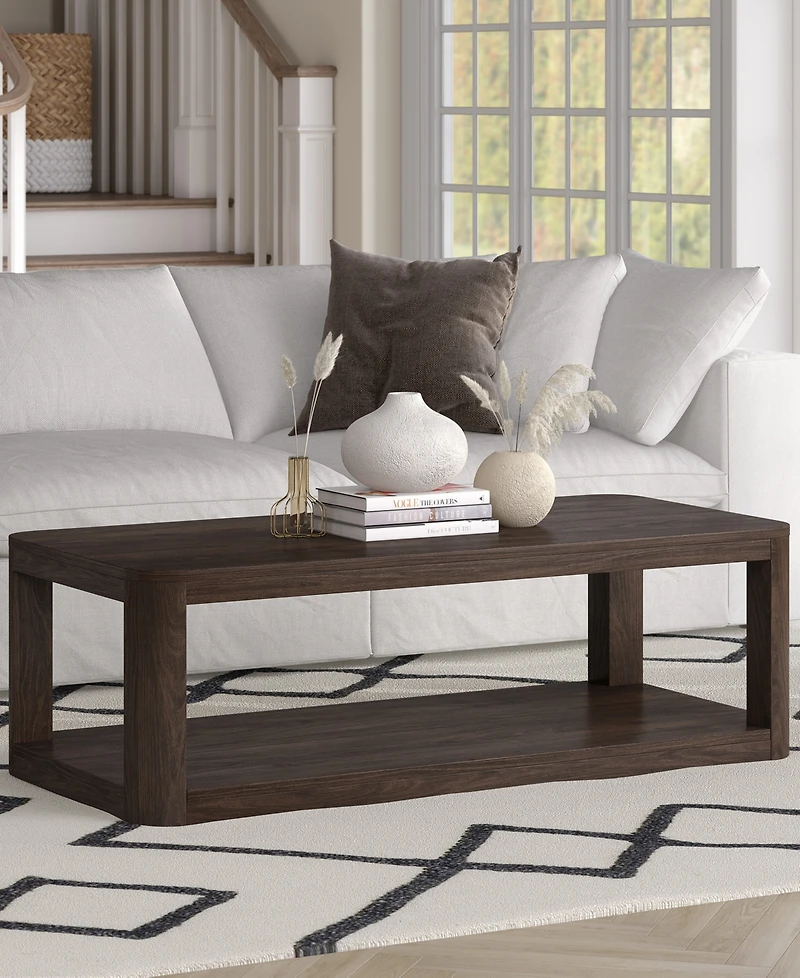 Hudson & Canal Stellan 47" Wood Wide Rectangular Coffee Table