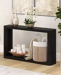Hudson & Canal Kellan 52" Wood Wide Rectangular Console Table